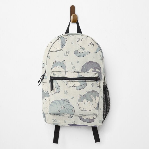Item preview, Kawaii Chubby Cats – Cute Gray & White Cat Watercolor Pattern – Cat Lover Gift Print designed and sold by @SHINTOSARTSTORE.