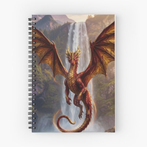 Item preview, Golden Dragon Flying Over Waterfall Epic Fantasy Art designed and sold by Vaelia.