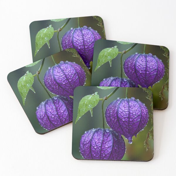 Item preview, Stunning Purple Flowers with Water Droplets designed and sold by Artessie.
