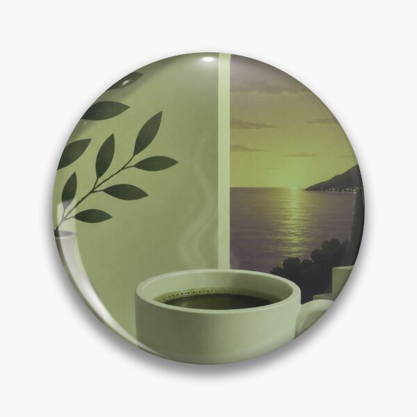Item preview, Olive Green Evening Coffee | Mediterranean Moonlight Art designed and sold by joycrysstudio.