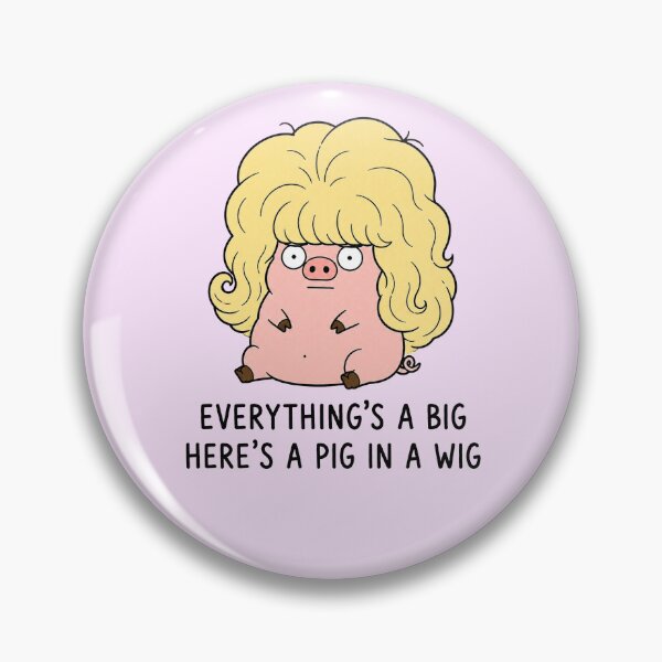 Item preview, Pig in a Wig Funny Pig Pun Cute Animal Meme designed and sold by MonkiFlipp.