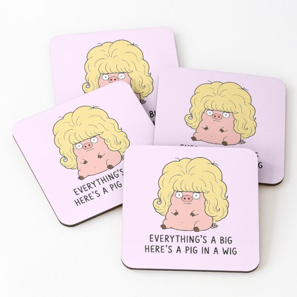 Item preview, Pig in a Wig Funny Pig Pun Cute Animal Meme designed and sold by MonkiFlipp.