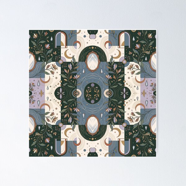Item preview, Mirror Garden | Surreal Botanical Seamless Pattern | Elegant Organic Geometry designed and sold by AP Digi Store.