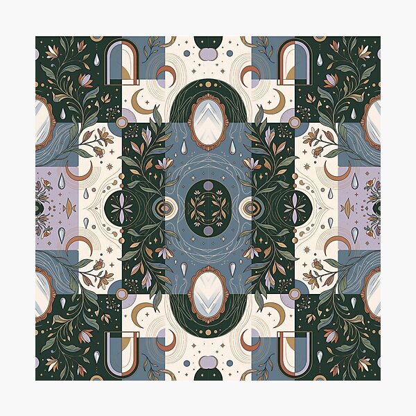 Item preview, Mirror Garden | Surreal Botanical Seamless Pattern | Elegant Organic Geometry designed and sold by AP Digi Store.