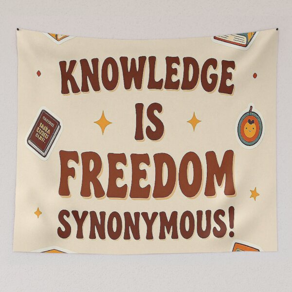 Item preview, Motivational Quote about Culture KNOWLEDGE IS FREEDOM SYNONYMOUS! designed and sold by Giulivo Store Graphic.