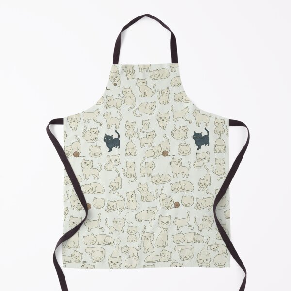Item preview, Minimalist Cat Pattern – Cute White Cats with Black Cat Accent – Cat Lover Gift Print designed and sold by @SHINTOSARTSTORE.