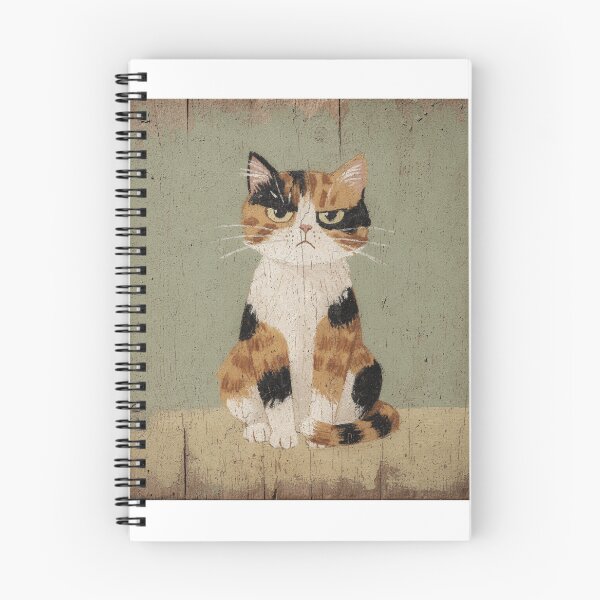 Item preview, Calico Cat Glaring After a Trip to the Vet Folk Art designed and sold by PictorialWhimsy.