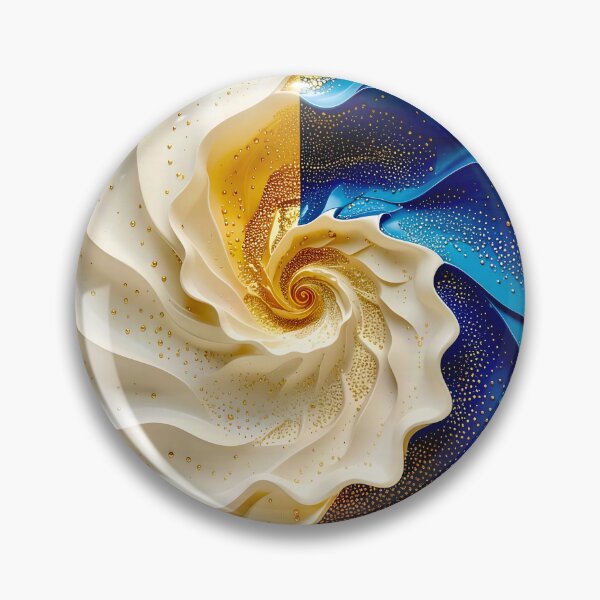 Item preview, Swirling Abstract Waves in Blue and Gold designed and sold by Vicky Brago-Mitchell®.