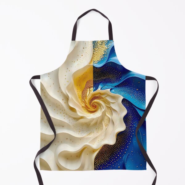 Item preview, Swirling Abstract Waves in Blue and Gold designed and sold by Vicky Brago-Mitchell®.