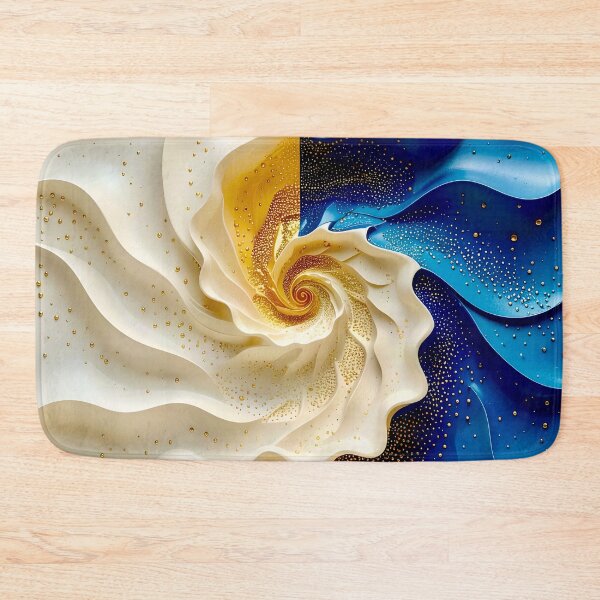 Item preview, Swirling Abstract Waves in Blue and Gold designed and sold by Vicky Brago-Mitchell®.
