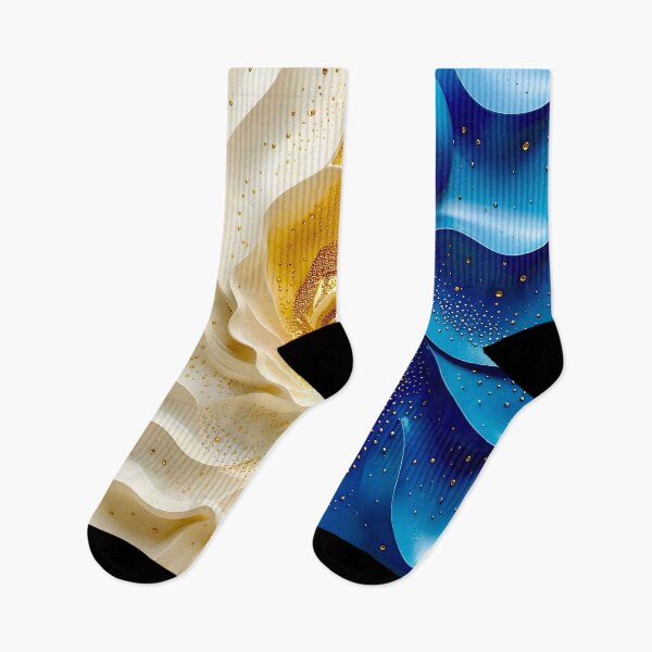 Item preview, Swirling Abstract Waves in Blue and Gold designed and sold by Vicky Brago-Mitchell®.