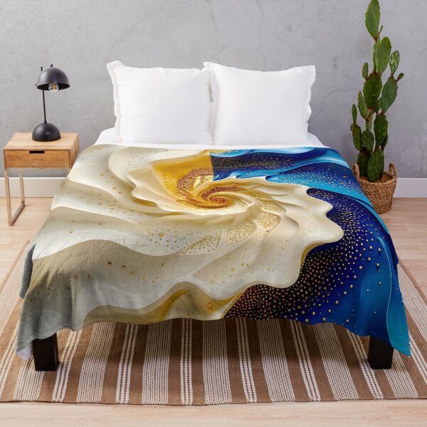 Item preview, Swirling Abstract Waves in Blue and Gold designed and sold by Vicky Brago-Mitchell®.