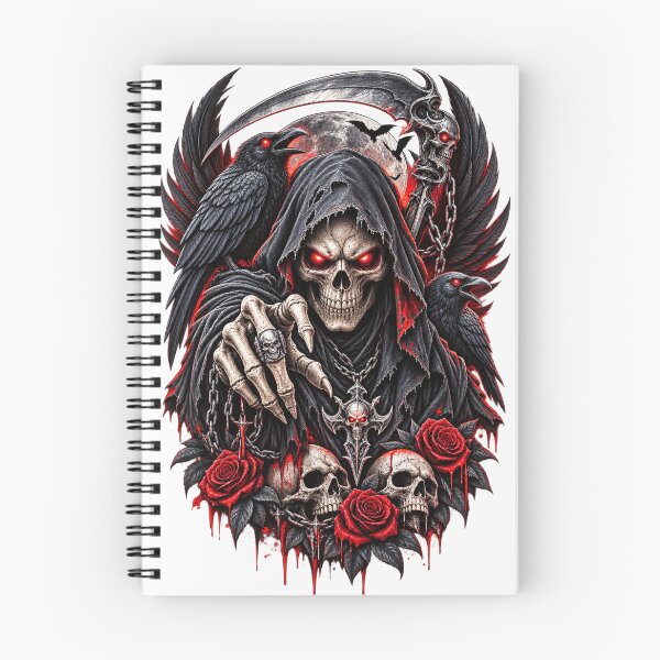 Item preview, Gothic Reaper & Dark Wolf – Crimson Moon Horror Fantasy designed and sold by treandsart.