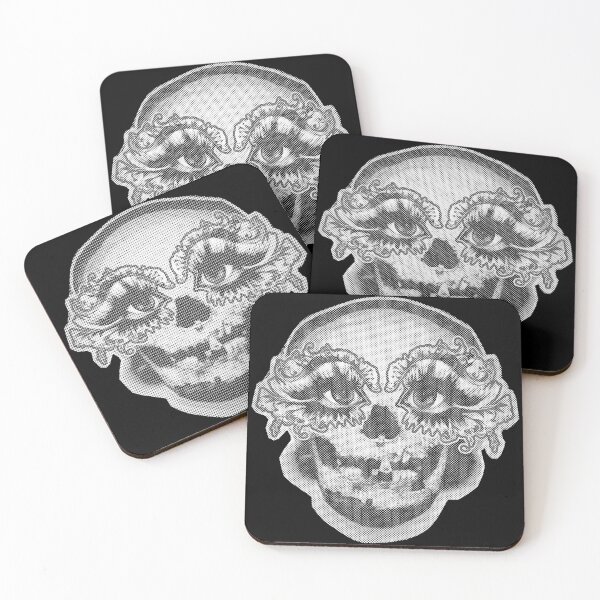Item preview, Halftone Skull With Vintage Eyelashes designed and sold by weirdove.