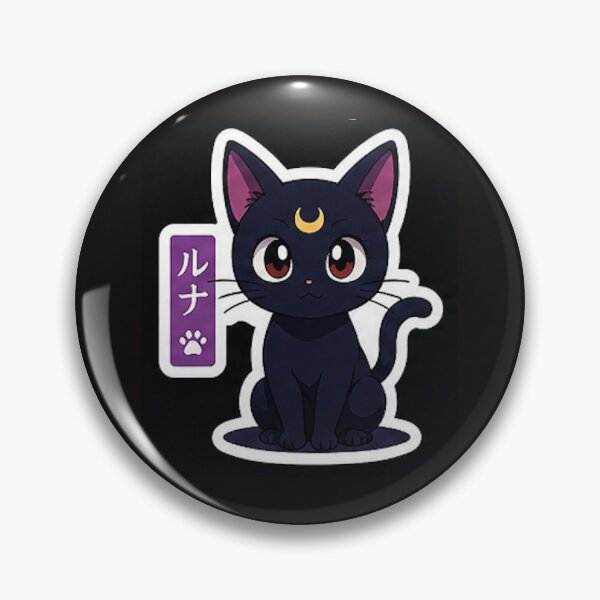 Item preview, Crescent Moon Black Cat – Kawaii Anime Night Cat designed and sold by RyvielStore.