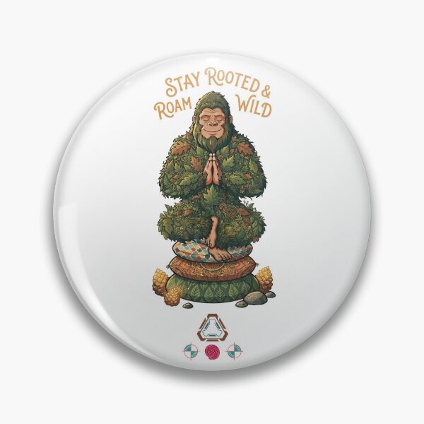 Item preview, Stay Rooted & Roam Wild - Forest Sasquatch Yoga Art designed and sold by Whimsy Trail Co.