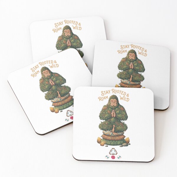 Item preview, Stay Rooted & Roam Wild - Forest Sasquatch Yoga Art designed and sold by Whimsy Trail Co.