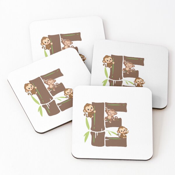 Item preview, Cute Monkeys Playing on Bamboo Letter E designed and sold by Mazza-mazza.