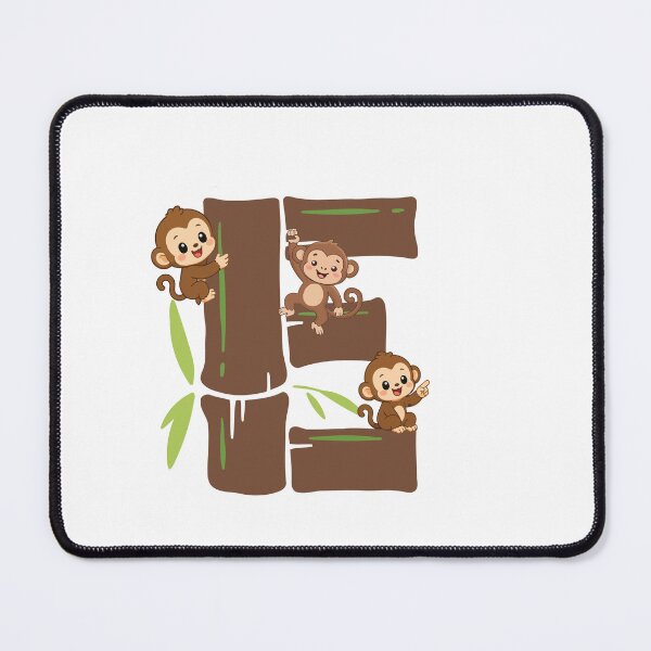 Item preview, Cute Monkeys Playing on Bamboo Letter E designed and sold by Mazza-mazza.