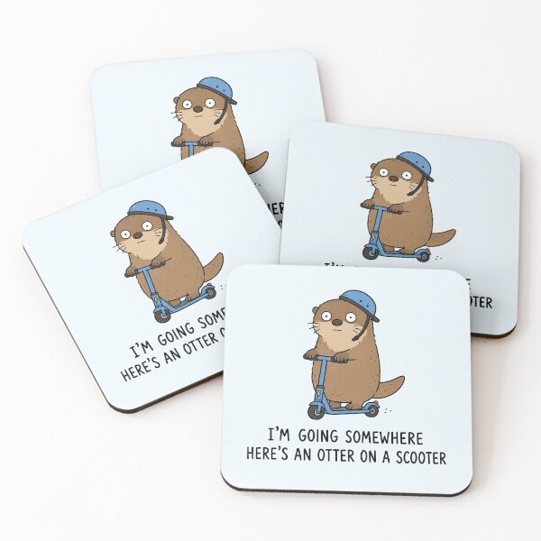 Item preview, Otter on a Scooter Funny Otter Pun Cute Animal Meme designed and sold by MonkiFlipp.