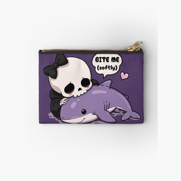 Item preview, Cute Skeleton Girl Hugging Purple Dolphin designed and sold by Moody Critters.