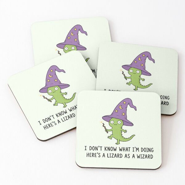 Item preview, Lizard Wizard Funny Lizard Pun Cute Animal Meme Magic Wizard designed and sold by MonkiFlipp.