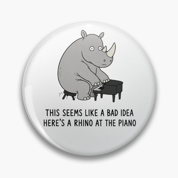 Item preview, Rhino at the Piano Funny Rhino Pun Cute Animal Meme designed and sold by MonkiFlipp.