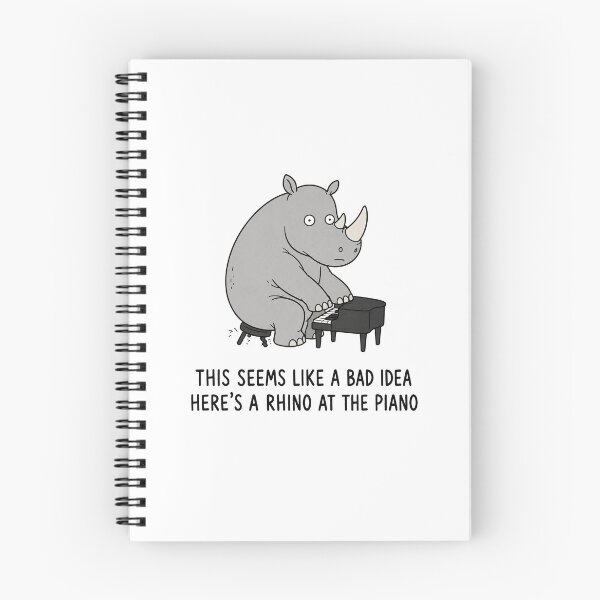 Item preview, Rhino at the Piano Funny Rhino Pun Cute Animal Meme designed and sold by MonkiFlipp.