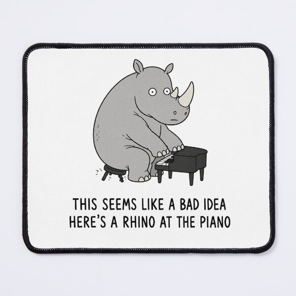 Item preview, Rhino at the Piano Funny Rhino Pun Cute Animal Meme designed and sold by MonkiFlipp.
