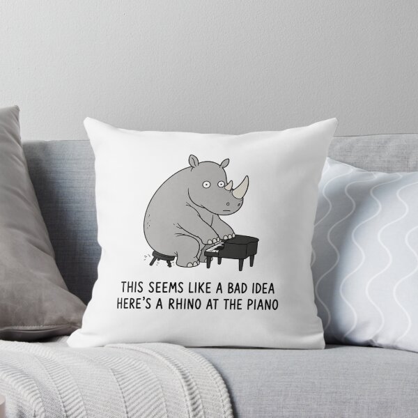 Item preview, Rhino at the Piano Funny Rhino Pun Cute Animal Meme designed and sold by MonkiFlipp.