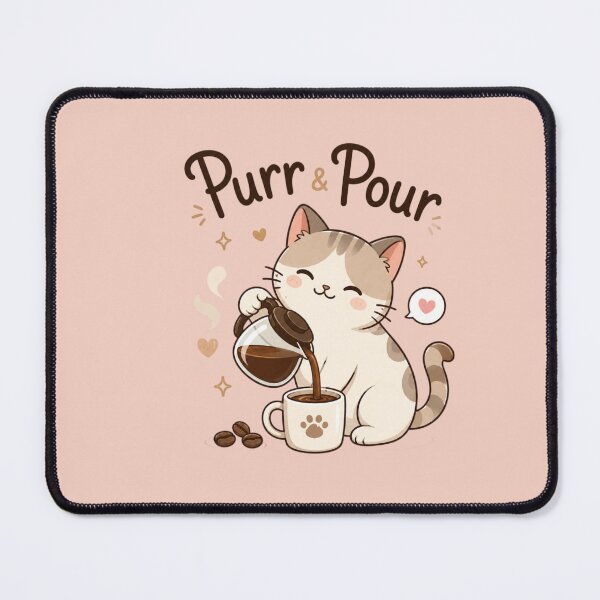 Item preview, Purr & Pour Cute Coffee Cat Sticker | Kawaii Cat Coffee Lover | Cozy Café Aesthetic Illustration designed and sold by Sanika arts .