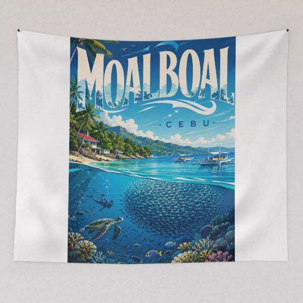 Item preview, Moalboal Cebu Marine Sanctuary with Sardine Run and Sea Turtle designed and sold by Places On Earth.