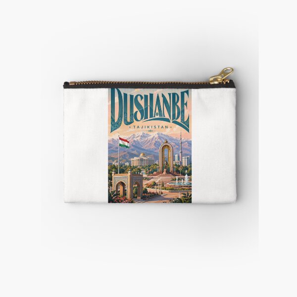 Item preview, Dushanbe Tajikistan with Ismoil Somoni Monument and Pamir Mountains designed and sold by Places On Earth.