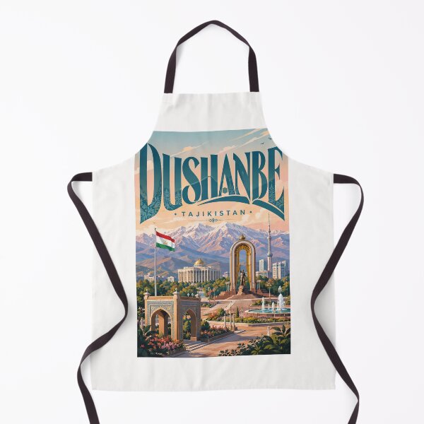 Item preview, Dushanbe Tajikistan with Ismoil Somoni Monument and Pamir Mountains designed and sold by Places On Earth.