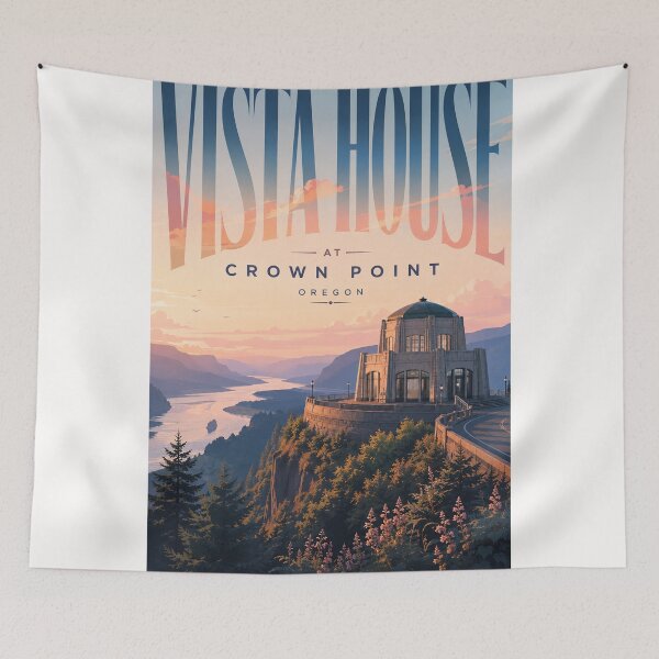 Item preview, Vista House at Crown Point above Columbia River Gorge Oregon designed and sold by Places On Earth.