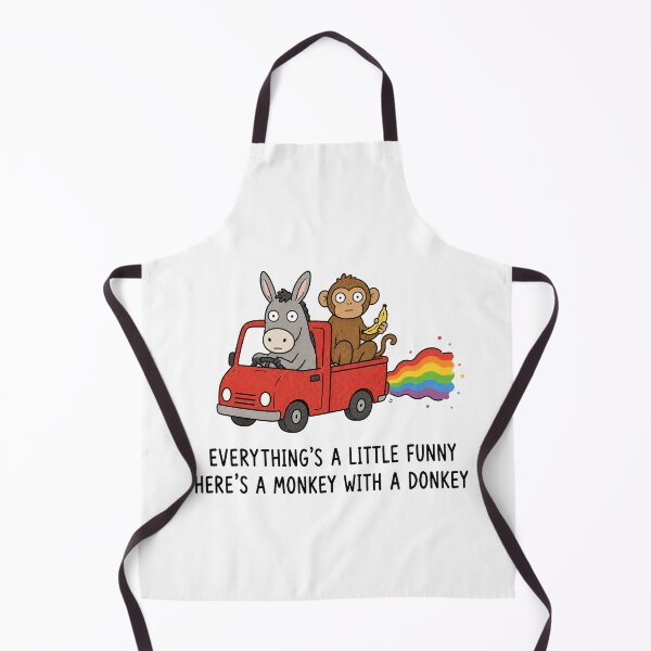 Item preview, Funny Monkey and Donkey Pun Cute Animal Meme Rainbow Truck designed and sold by MonkiFlipp.