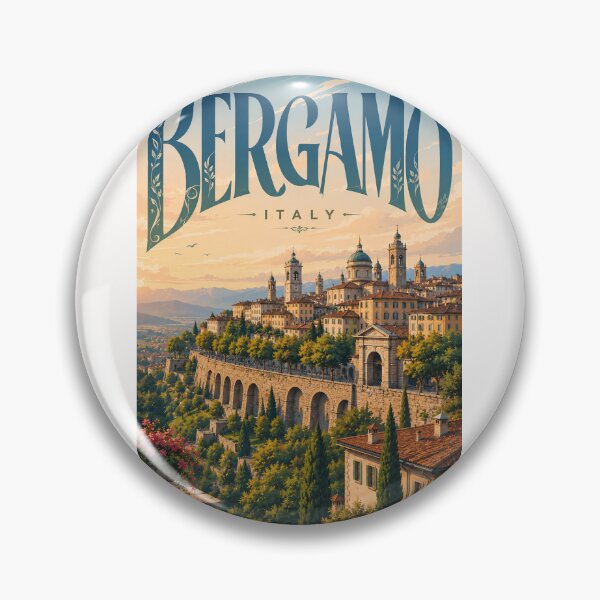 Item preview, Bergamo Italy Upper City with Città Alta and Lombardy Landmarks designed and sold by Places On Earth.
