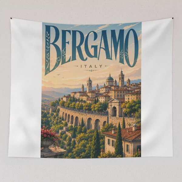 Item preview, Bergamo Italy Upper City with Città Alta and Lombardy Landmarks designed and sold by Places On Earth.