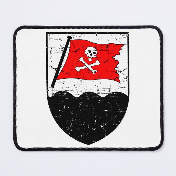 Item preview, Kriegsmarine U-Boat U-189 - Red Pirate Flag - Grunge Style designed and sold by Xitlal-yEgxchu.