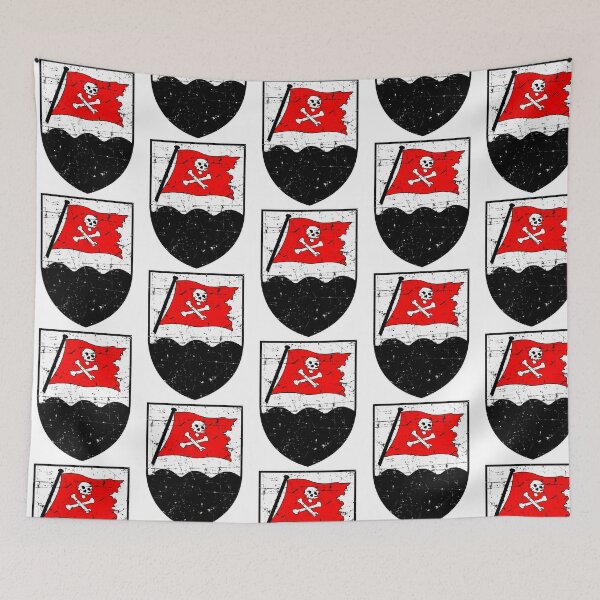 Item preview, Kriegsmarine U-Boat U-189 - Red Pirate Flag - Grunge Style designed and sold by Xitlal-yEgxchu.