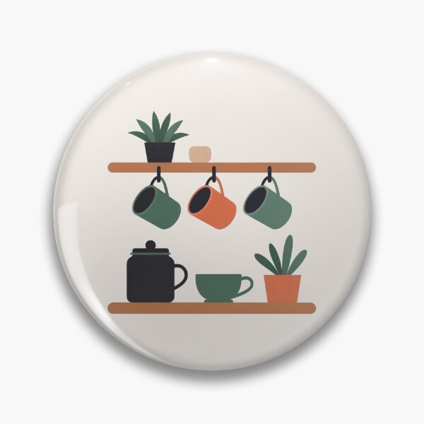 Item preview, Cozy Minimal Kitchen Shelf With Mugs designed and sold by TrendMorphic.