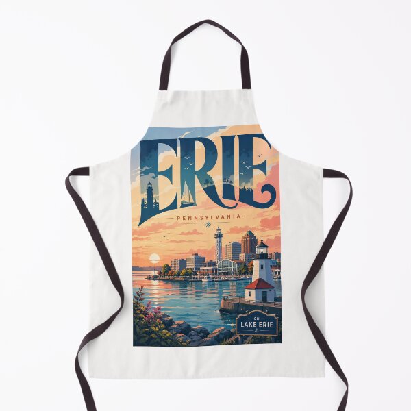 Item preview, Erie Pennsylvania Waterfront with Presque Isle and Lake Erie Landmarks designed and sold by Places On Earth.