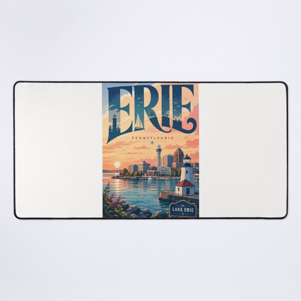 Item preview, Erie Pennsylvania Waterfront with Presque Isle and Lake Erie Landmarks designed and sold by Places On Earth.
