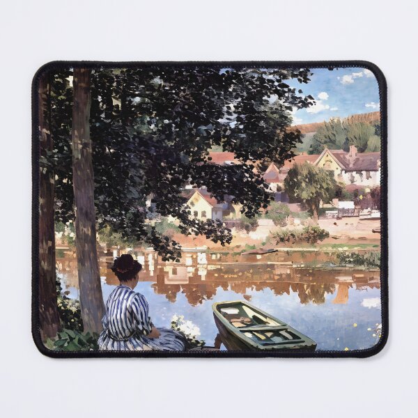 Item preview, River Scene at Bennecourt: A Serene Impressionist View of the Seine designed and sold by artdesignsnow.