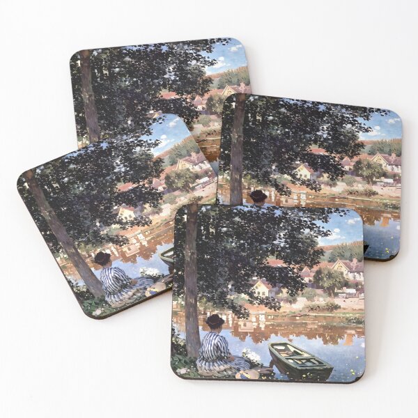 Item preview, River Scene at Bennecourt: A Serene Impressionist View of the Seine designed and sold by artdesignsnow.