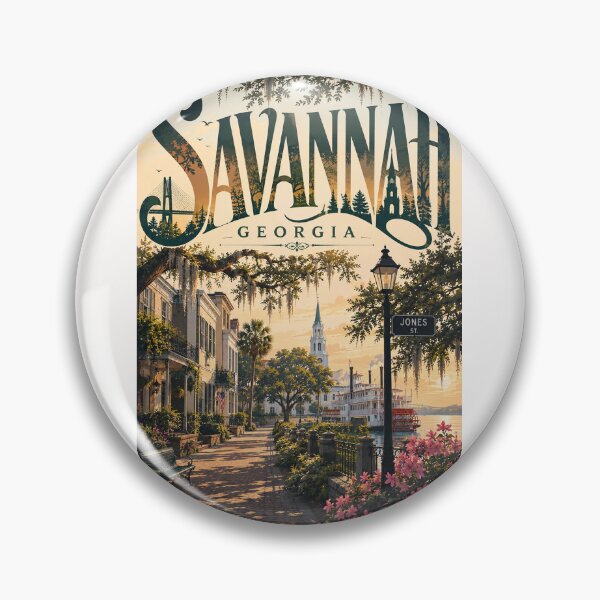 Item preview, Savannah Georgia Historic District with River Street and Southern Landmarks designed and sold by Places On Earth.