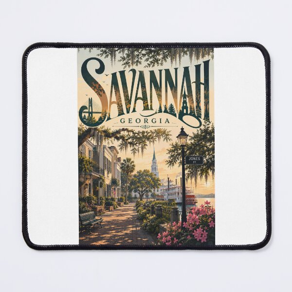 Item preview, Savannah Georgia Historic District with River Street and Southern Landmarks designed and sold by Places On Earth.