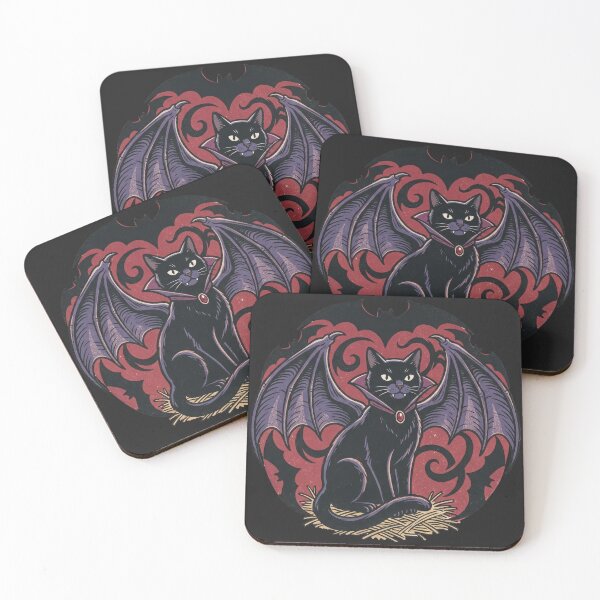 Item preview, Vampire Bat Cat Winged Black Cat Halloween designed and sold by MewSpooky.