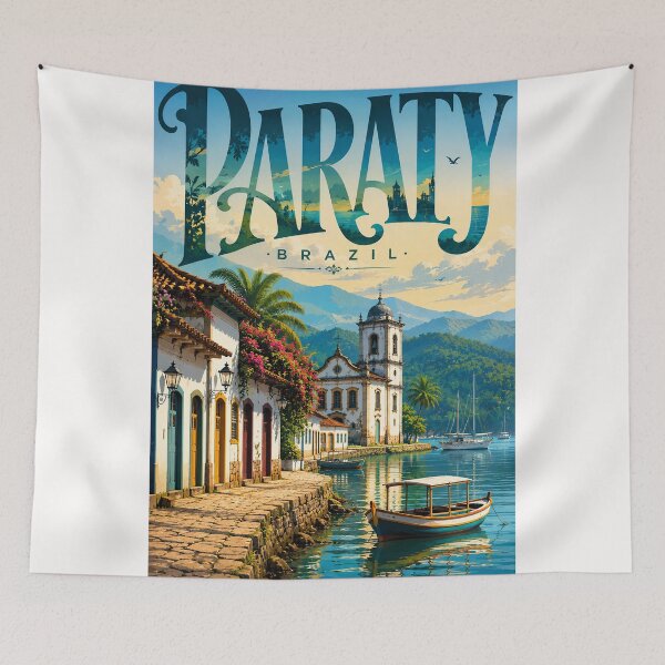 Item preview, Paraty Brazil Colonial Waterfront with Costa Verde and Serra da Bocaina designed and sold by Places On Earth.