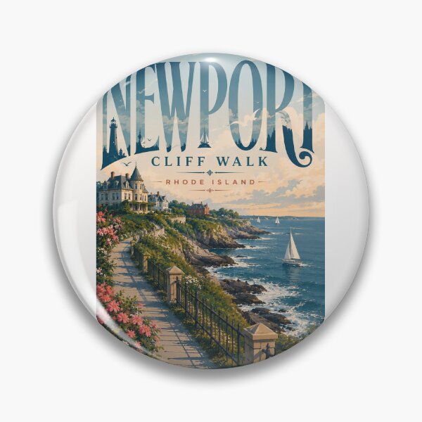 Item preview, Newport Cliff Walk Rhode Island with Gilded Age Mansions and Atlantic Coast designed and sold by Places On Earth.